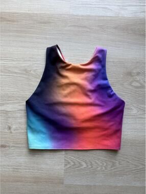 Athleta Size XS Conscious Crop Love Proudly Tank Top Rainbow Ombre Racerback